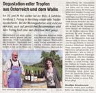 Degustation edler Tropfen aus Osterreich und dem Wallis