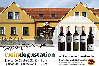 Herzliche Einladung zur Weindegustation am 14. und 15. Mai 2022